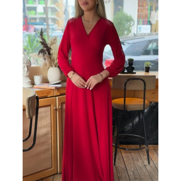 Kadın Kruvaze Yaka axi Boy Fırsat ürün Elbise