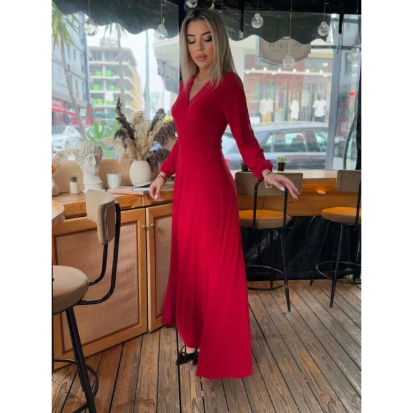 Kadın Kruvaze Yaka axi Boy Fırsat ürün Elbise