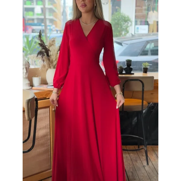 Kadın Kruvaze Yaka axi Boy Fırsat ürün Elbise