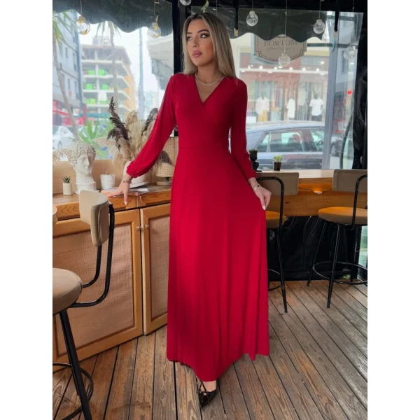 Kadın Kruvaze Yaka axi Boy Fırsat ürün Elbise