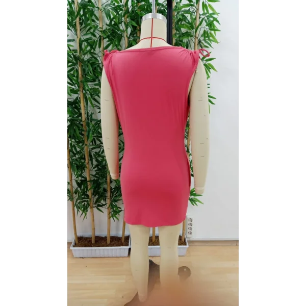 Kadın Kruvaze Yaka Büzgü Ve Aksesuar Detay Sandy Mini Elbise