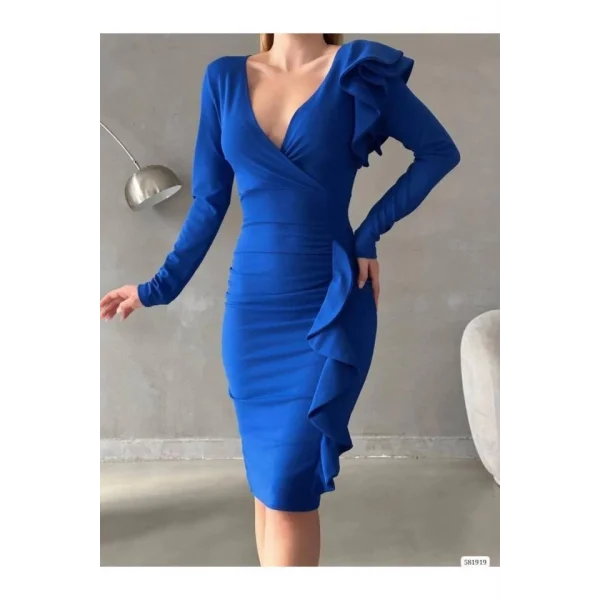 Kadın Kruvaze Yaka Volan Detay idi Boy Fırsat ürün