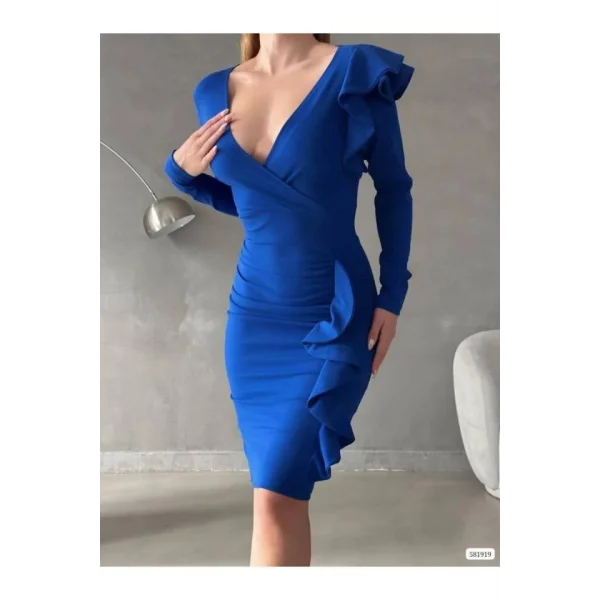 Kadın Kruvaze Yaka Volan Detay idi Boy Fırsat ürün