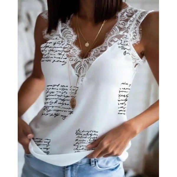 Kadın Mektup Desenli Dantel Detaylı Mikro Kumaş Bluz