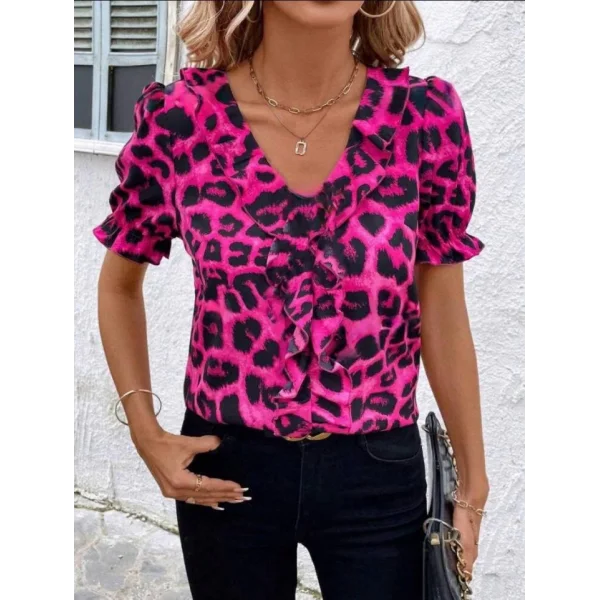 Kadın Mikro Kumaş önü Fırfır Detaylı Bluz