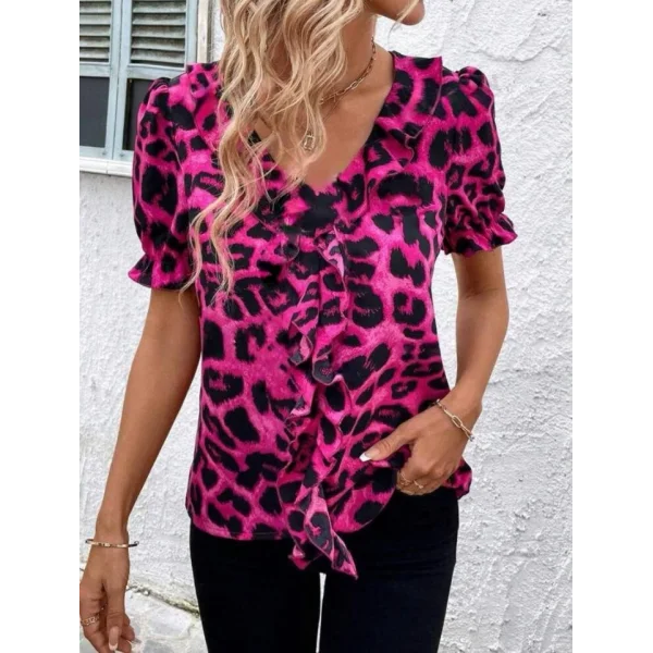 Kadın Mikro Kumaş önü Fırfır Detaylı Bluz