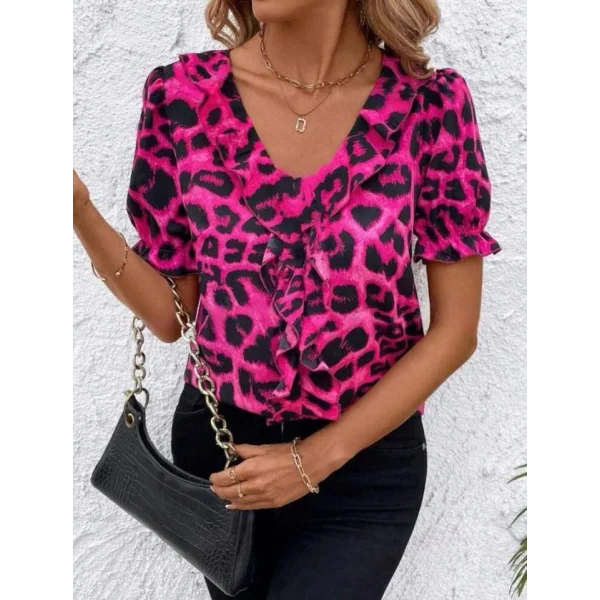 Kadın Mikro Kumaş önü Fırfır Detaylı Bluz