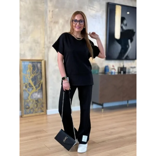 Kadın Modal Kumaş Armalı Geniş Kol İkili Takım