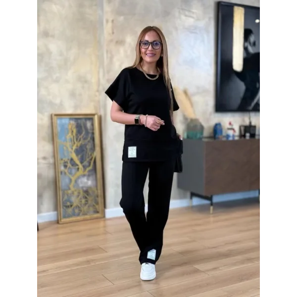 Kadın Modal Kumaş Armalı Geniş Kol İkili Takım