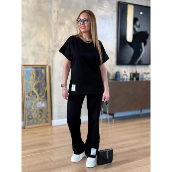 Kadın Modal Kumaş Armalı Geniş Kol İkili Takım