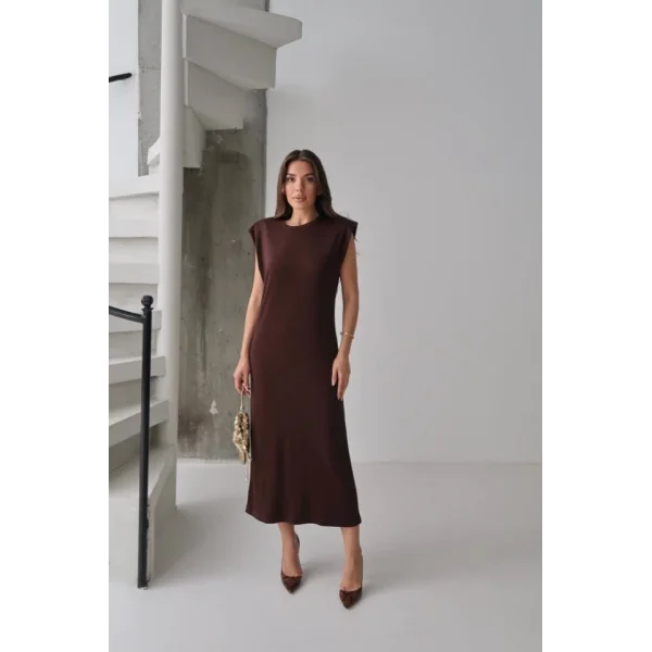 KADIN MODAL KUMAŞ BİSİKLET YAKA VATKALI ELBİSE