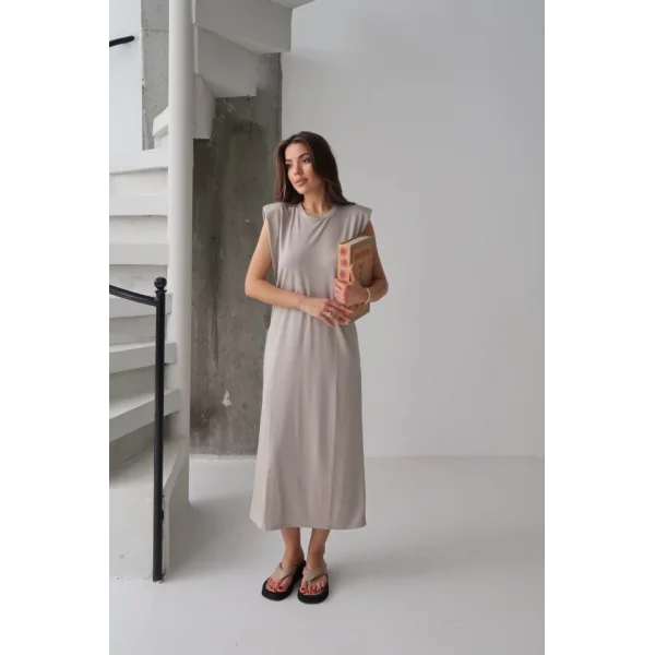 KADIN MODAL KUMAŞ BİSİKLET YAKA VATKALI ELBİSE