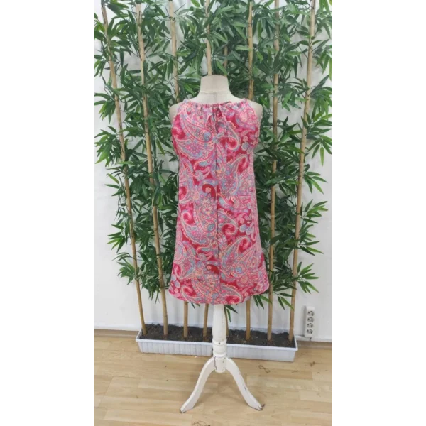 Kadın Omuzlardan Açık Boyundan Askılı çok Renkli Dokuma Elbise