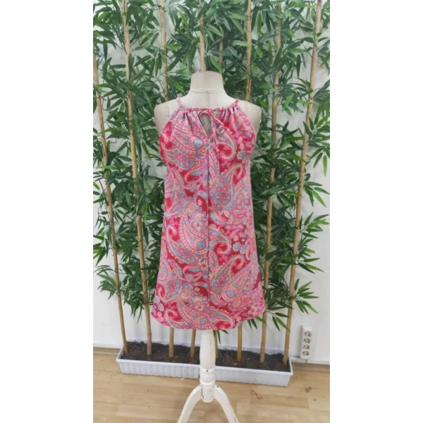 Kadın Omuzlardan Açık Boyundan Askılı çok Renkli Dokuma Elbise