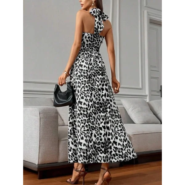 Kadın Omuzlardan Açık Boyundan çapraz Bağlama Detaylı Süprem Elbise