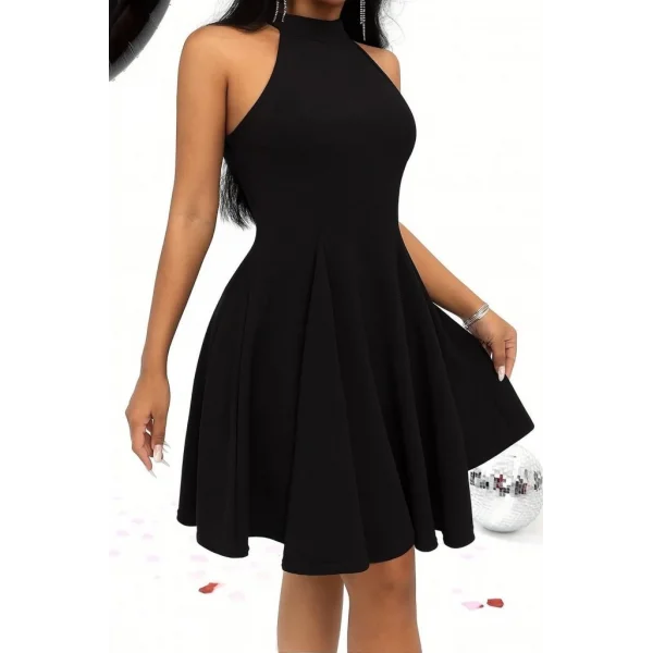 Kadın Omuzlardan Açık Daire Yakalı Janjan Krep Elbise