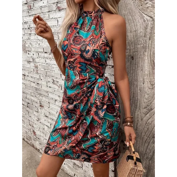 Kadın Omuzlardan Açık Yarı Balıkçı Yaka Yandan çapraz Bağlama Detaylı Süprem Kısa Elbise