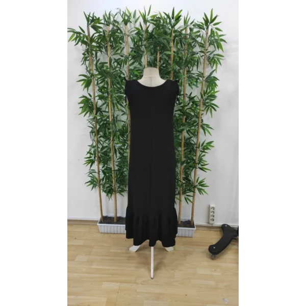 Kadın Omuzlardan Büzgülü Kayık Yaka Fırfırlı Janjan Krep Elbise