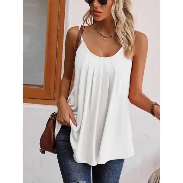 Kadın önü Pile Detay Askılı Viskon Bluz