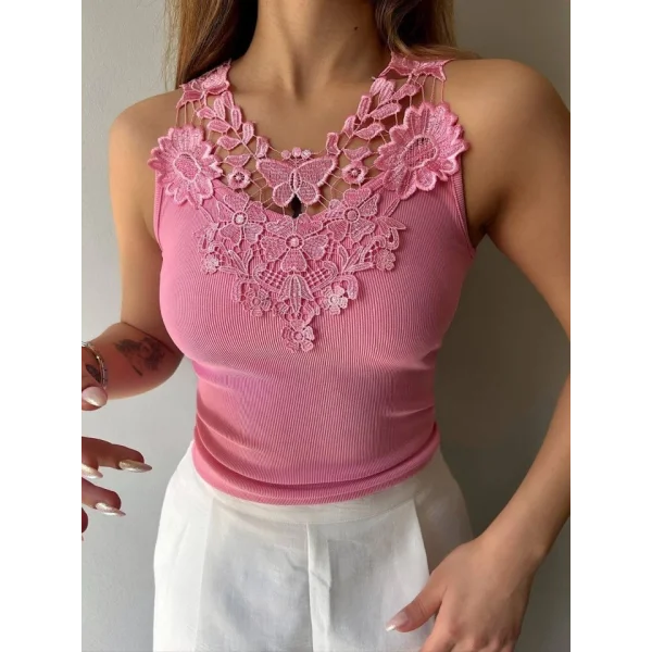 Kadın Ottoman Kumaş Dantel Detaylı Bluz