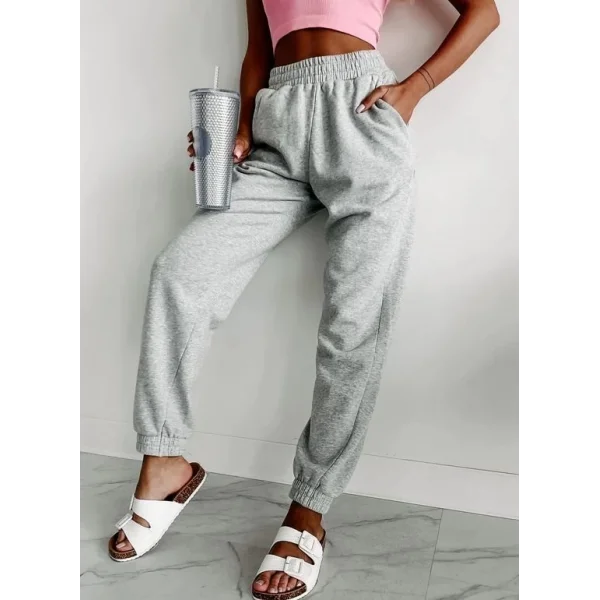 Kadın Paça Ve Bel Lastik Detaylı Iki Iplik Cepli Eşofman Altı