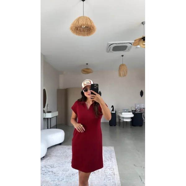 Kadın Polo Yaka Mini Elbise