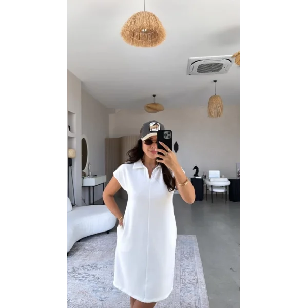 Kadın Polo Yaka Mini Elbise