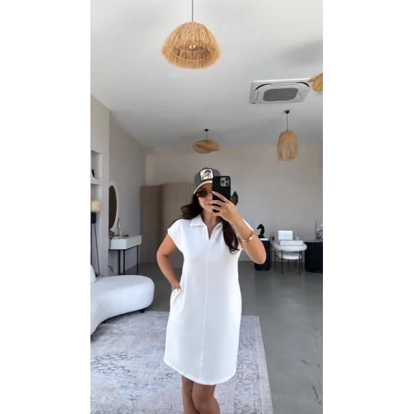 Kadın Polo Yaka Mini Elbise