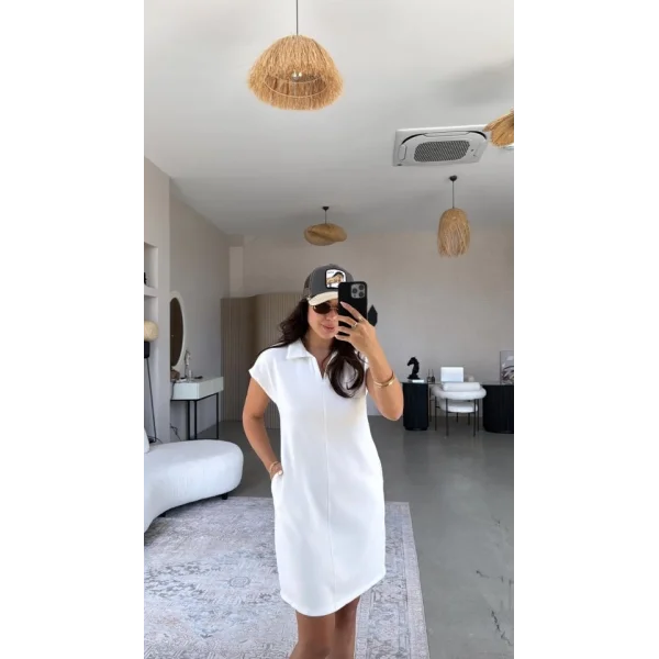 Kadın Polo Yaka Mini Elbise