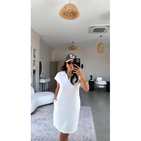 Kadın Polo Yaka Mini Elbise