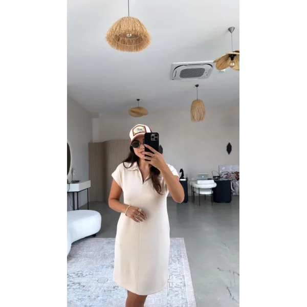 Kadın Polo Yaka Mini Elbise