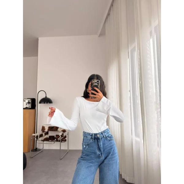 Kadın Raporlu Kaşkorse Ispanyol Kol Uzun Body