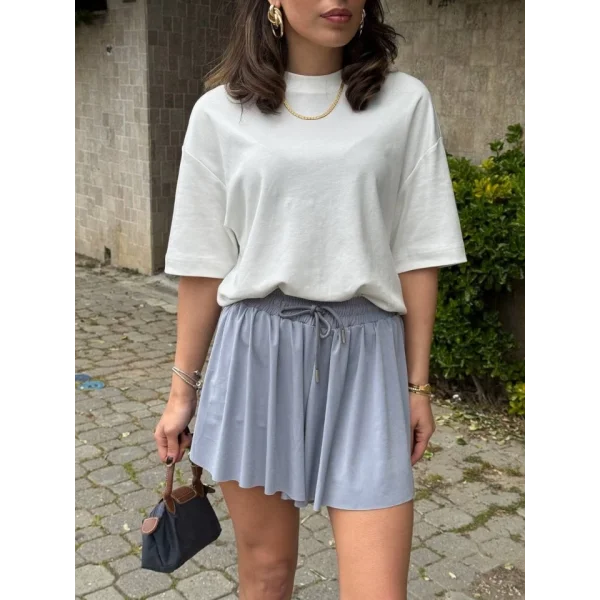 Kadın Sandy Kumaş Bağıcık Detaylı şort