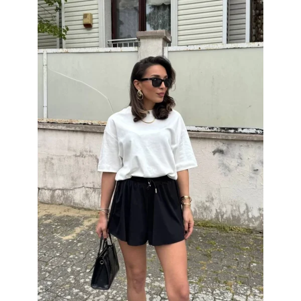 Kadın Sandy Kumaş Bağıcık Detaylı şort