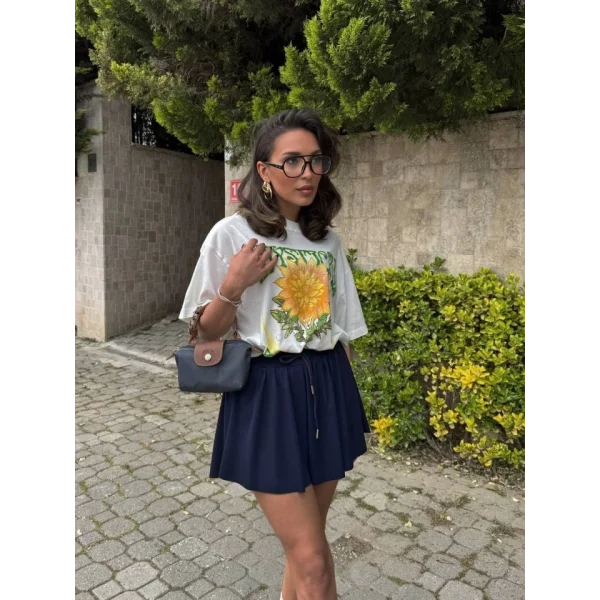 Kadın Sandy Kumaş Bağıcık Detaylı şort