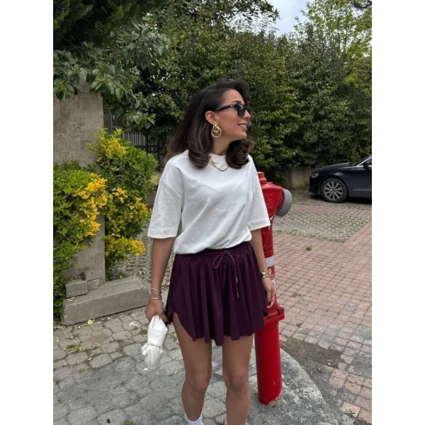 Kadın Sandys Kumaş Bağıcık Detaylı şort