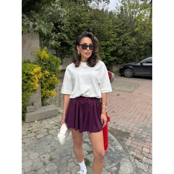 Kadın Sandys Kumaş Bağıcık Detaylı şort