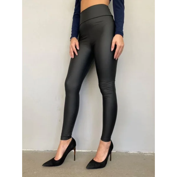 Kadın şardonlu Deri Tayt