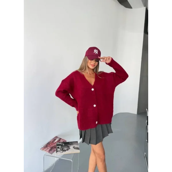 Kadın şardonlu Uzun Triko Hırka