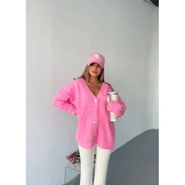 Kadın şardonlu Uzun Triko Hırka