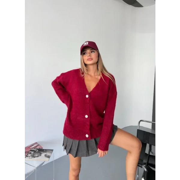 Kadın şardonlu Uzun Triko Hırka