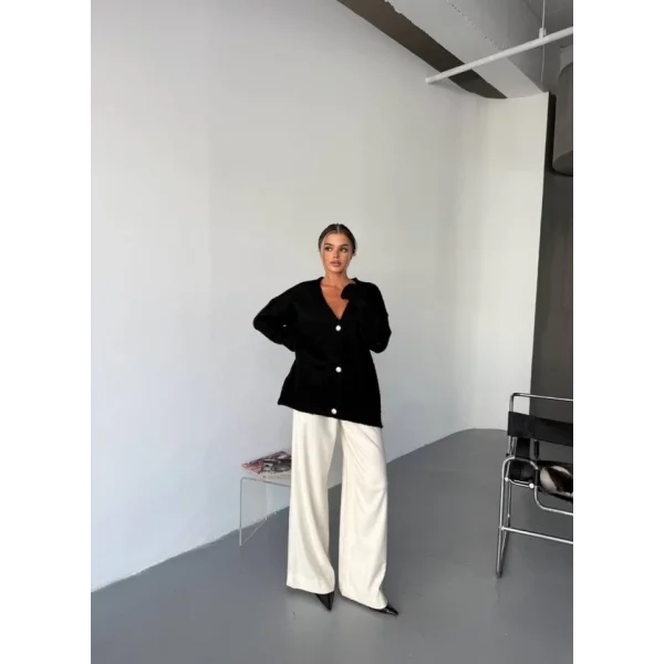 Kadın şardonlu Uzun Triko Hırka