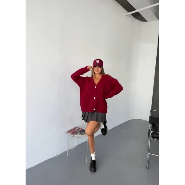 Kadın şardonlu Uzun Triko Hırka