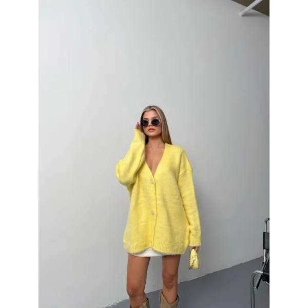 Kadın şardonlu Uzun Triko Hırka