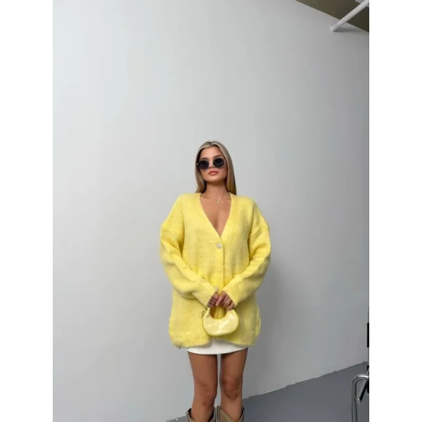 Kadın şardonlu Uzun Triko Hırka