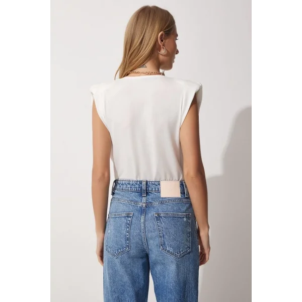 Kadın Sendy Kumaş Kruvaze Yaka Vatkalı Bluz