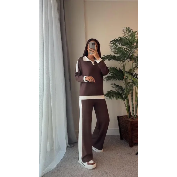 Kadın şerit Detay Modal Kumaş Ikili Takım