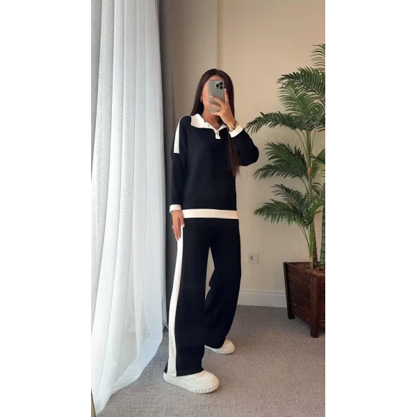 Kadın şerit Detay Modal Kumaş Ikili Takım