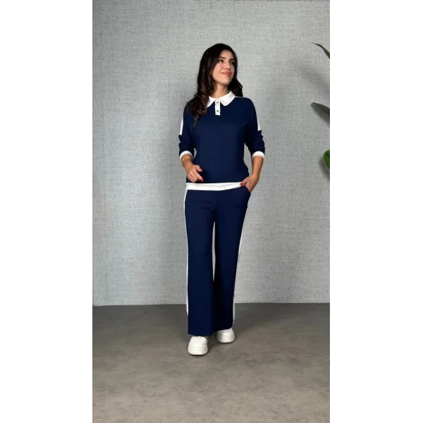 Kadın şerit Detay Modal Kumaş Ikili Takım