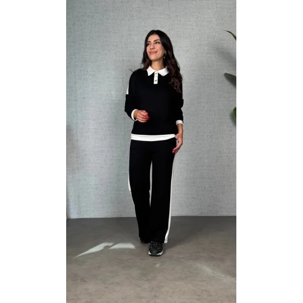 Kadın şerit Detay Modal Kumaş Ikili Takım